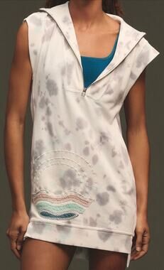 Daily Practice by Anthropologie Embroidered Sleeveless Tunic Sweatshirt